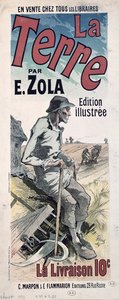 إعلان ملصق `` La Terre &39;&39; بواسطة Emile Zola ، 1889
